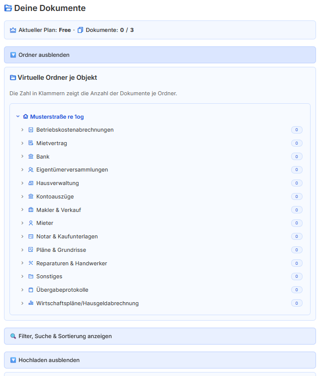 Dokumentenmodul Screenshot